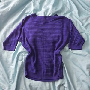 New York & Company Textured Knit Sweater Women’s XS Blue Purple